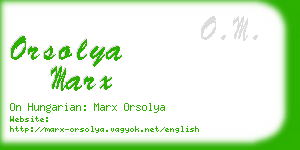 orsolya marx business card